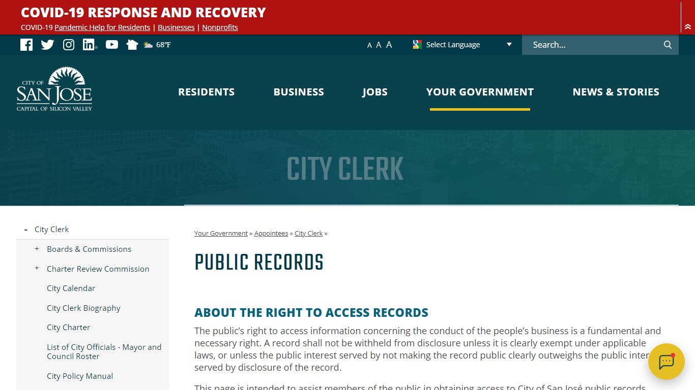 Public Records | City of San Jose - San Jose, California